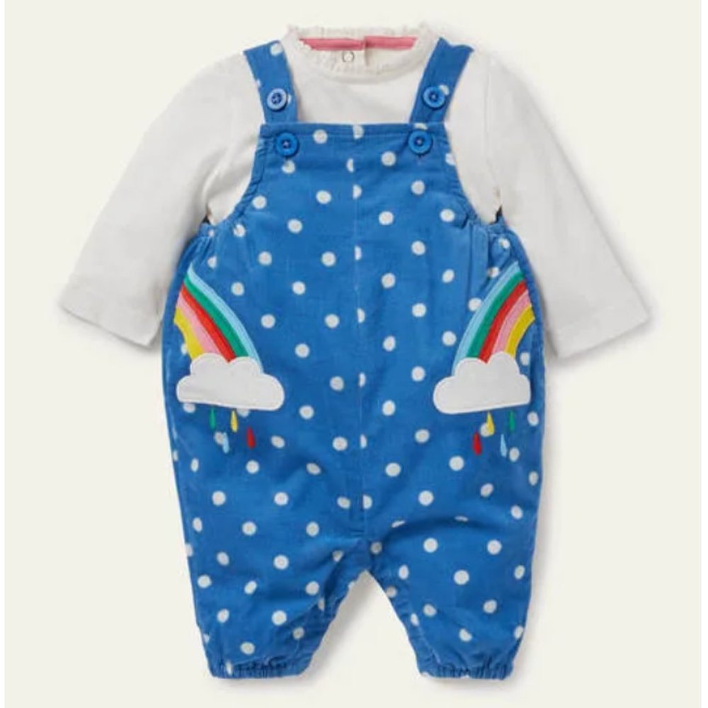 Mini Boden Overalls + Top 18-24M (New with Tags)